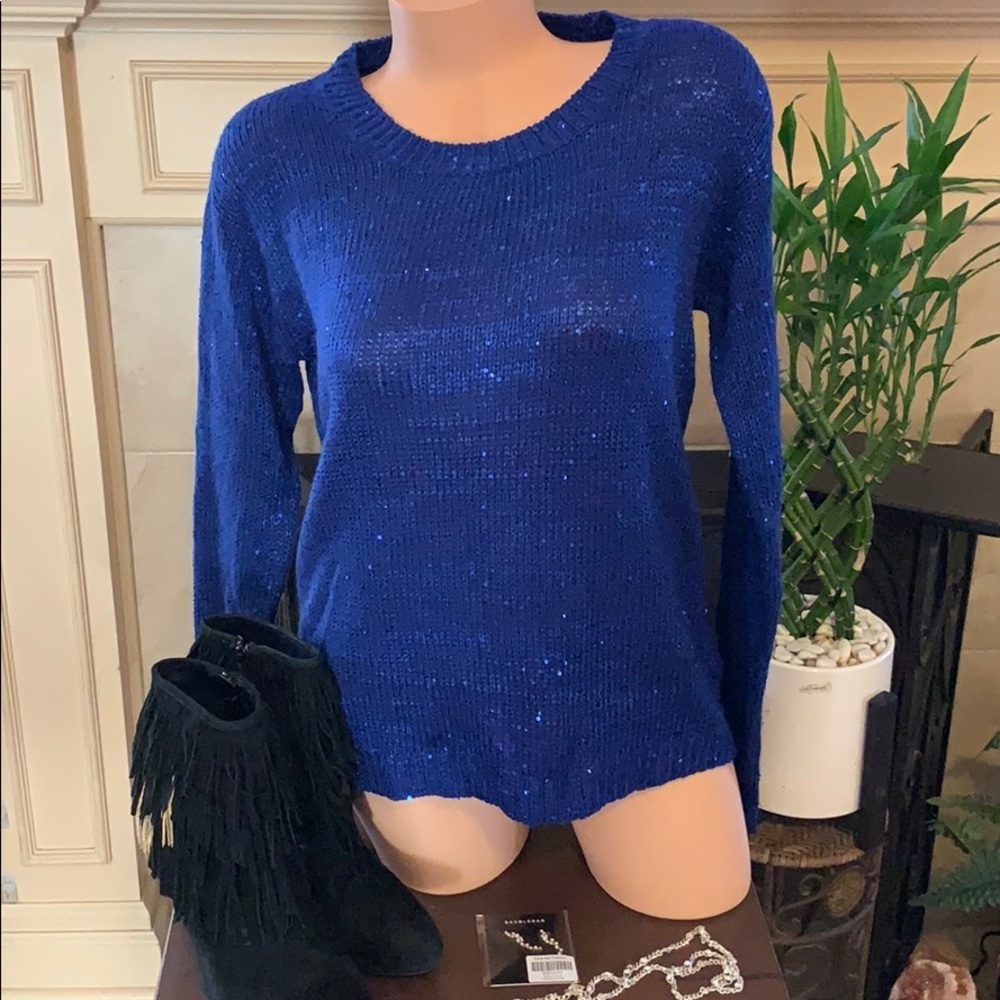 NWOT Forever 21 open back sequin sweater